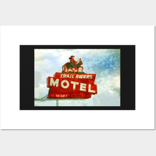 Trail Riders Motel Neon Sign Posters and Art